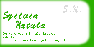 szilvia matula business card